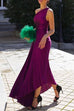 Priyavil Sleeveless One Shoulder Cut Out Maxi Pleated Party Dress