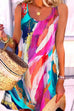 Priyavil U Neck Sleeveless Tie Dye Casual Dress