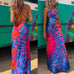 Priyavil Criss Cross Backless Tie Dye Maxi Cami Dress