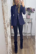 Chicest Stand Collar Double Breasted Blazer Jacket