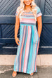 Priyavil Color Block Stripes Waisted Maxi Dress