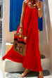 Priyavil Scoop Neck Cotton Linen Maxi Beach Cami Dress