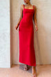 Cut Out Waist Backless Side Split Cami Maxi Party Dress