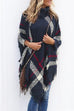 Priyavil Burberry Plaid Tassel Poncho Sweater