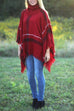 Priyavil Burberry Plaid Tassel Poncho Sweater