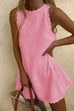 Priyavil Crewneck Sleeveless Cotton Linen Dress