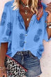 Priyavil V Neck Button Down Pineapple Printed Blouses