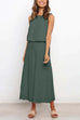 Priyavil Crewneck Sleeveless Top and Wide Leg Pants Solid Set