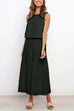 Priyavil Crewneck Sleeveless Top and Wide Leg Pants Solid Set