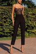 Priyavil Solid Lace Splice Straight Leg Cami Jumpsuit