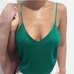 Priyavil Solid Deep V Neck Slim Fit Cami Top