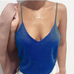 Priyavil Solid Deep V Neck Slim Fit Cami Top