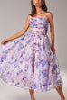 Priyavil Fashion Style High Waist Printed Cami Swing Dress