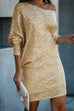 Priyavil Stylish Long Sleeve Glitter Sequin Dress