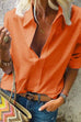 Priyavil Solid V Neck Long Sleeve Blouse Shirt