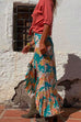 Priyavil Vintage High Split Ruffle Printed Bodycon Skirts
