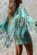 Priyavil Tassel Long Sleeve Tie Dye Bodycon Dress