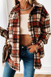 Priyavil Lapel Button Down Plaid Cardigans with Pockets