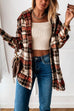 Priyavil Lapel Button Down Plaid Cardigans with Pockets