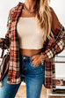 Priyavil Lapel Button Down Plaid Cardigans with Pockets