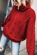 Priyavil Winter Turtleneck Long Sleeve Solid Knit Sweater