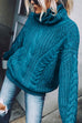 Priyavil Winter Turtleneck Long Sleeve Solid Knit Sweater