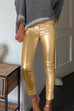 Priyavil Slim Fit Faux Leather Leggings Pants with Pockets