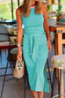 Priyavil Halter Sleeveless Tie Waist Side Split Dress