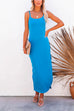 Priyavil U Neck High Waist Side Split Cami Dress