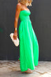 Priyavil Strapless Smocked Pocketed Wide Leg Jumpsuit