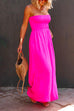 Priyavil Strapless Smocked Pocketed Wide Leg Jumpsuit