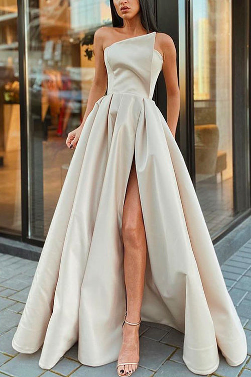 Priyavil Off Shoulder Sleeveless Slit Maxi Party Dress