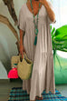 Priyavil Fashion Style V Neck Short Sleeve Swing Dress