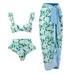 Priyavil Ruffle Trim Two-Piece Swimwear and Wrap Cover Up Skirt Print Set