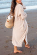 Priyavil Open Front Pockets Ribbed Knit Long Slweater Cargigan