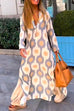 Priyavil V Neck Side Split Printed Maxi Holiday Dress
