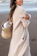 Priyavil Open Front Pockets Ribbed Knit Long Slweater Cargigan