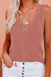 Priyavil V Neck Solid Knitting Tank Top