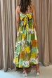Priyavil Bow Knot Back Dinosaur Printed Cami Maxi Holiday Dress