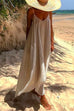 Priyavil V Neck Irregular Hem Swing Cami Beach Dress