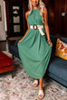 Priyavil Solid Curve Hem Cami Maxi Holiday Dress