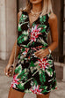 Priyavil Sleeveless Zip Up Tie Waist Printed Mini Dress