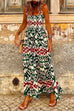 Priyavil Bohemia Smocked Ruffle Tiered Maxi Cami Holiday Dress