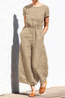 Priyavil Short Sleeve High Waist Wide Leg Slouchy Jumpsuit