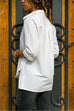 Priyavil Side Buttons Long Sleeves Irregular Hem Blouse Shirt