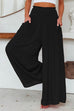 Priyavil Smocked Elastic Waist Pleated Wide Leg Pants
