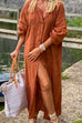 Priyavil 3/4 Sleeve Button Down Oversized Maxi Shirt Dress