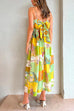 Priyavil Bow Knot Back Dinosaur Printed Cami Maxi Holiday Dress