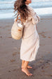 Priyavil Open Front Pockets Ribbed Knit Long Slweater Cargigan