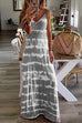 Priyavil V Neck Sleeveless Ripple Print Swing Dress